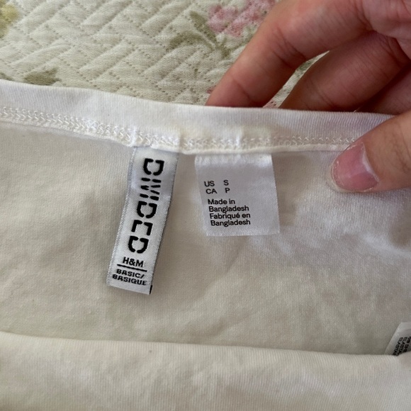 H&M Divided Women’s White Cropped Crop Tube Top Casual Staple Basic Size Small - Picture 3 of 5